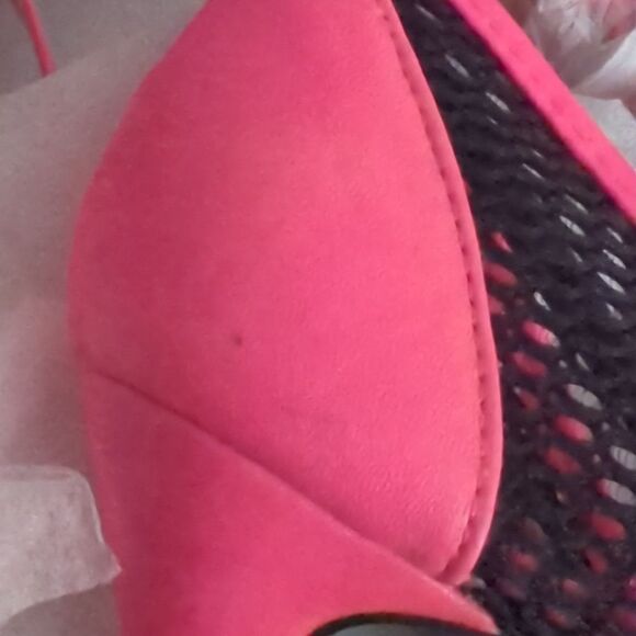 NEON HOT pink colorblock pump w/ ankle strap - Picture 4 of 8